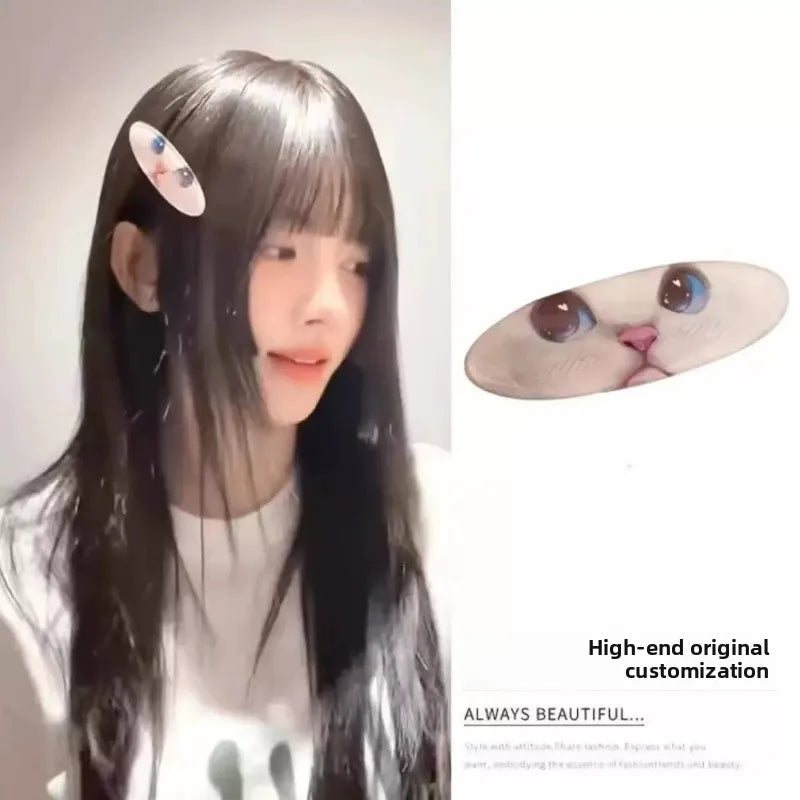 Cute little cat barrettes hair clips Same style as celebrity style broken bangs hairpin hair accessories