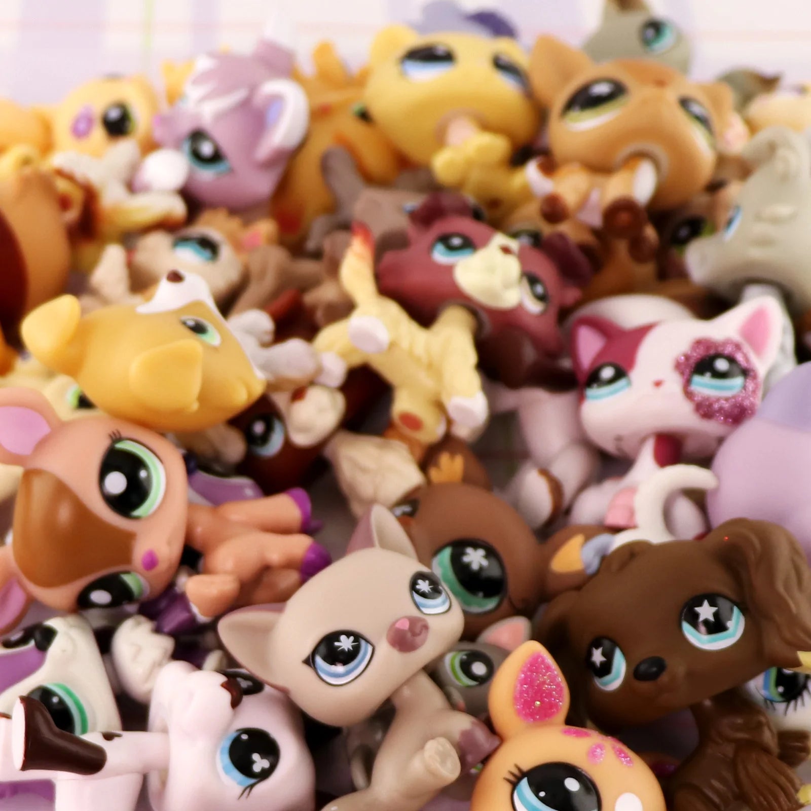 LPS Minilpsshop Pet Shop Bobble Head Toy Rare Random 5pcs Toys and 7pcs Accessories Kids Gift