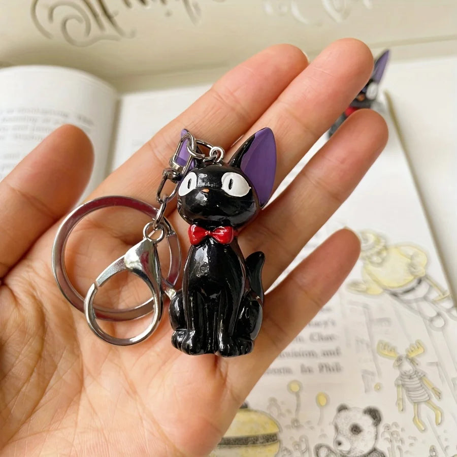 Charming Black Cat Keychain - Cute PVC Women's Fashion Accessory, Suitable for Bags and Keys, Cat Accessories