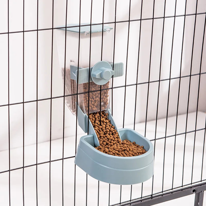Automatic Pet Feeding Cage Hanging Bowl Water Bottle Food Container for Small Dogs, Cats, Rabbits, Birds Pet Feeder Product