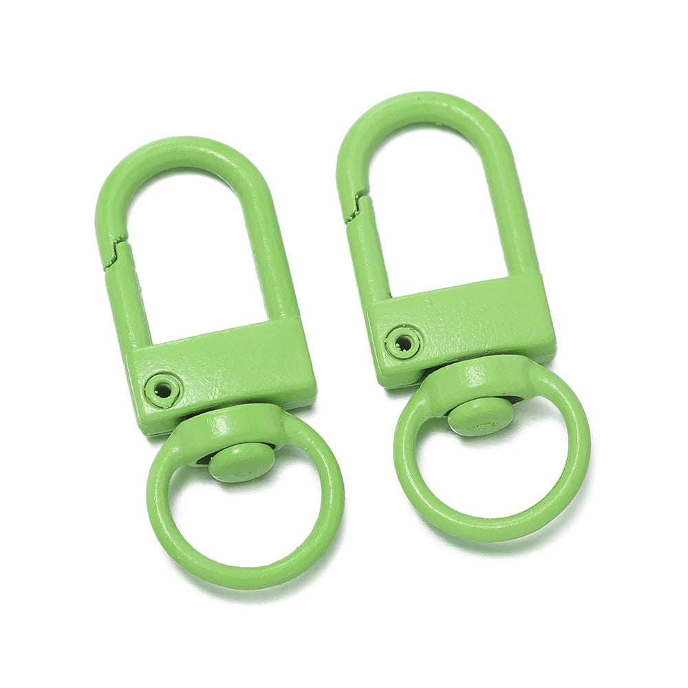 10pcs/Lot Colorful Snap Lobster Clasp Hooks For DIY Colorful Trinkets Making Rotating Pet Keychain Bag Keyring Accessories