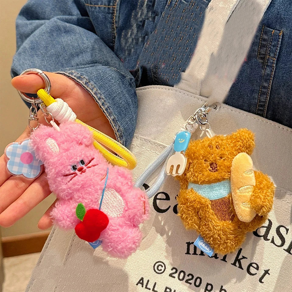 Cute Pet Rabbit Doll Pendant Backpack Keychain Versatile Sweet Bag Pendant KeyRing Girlfriend Couple Festival Gift