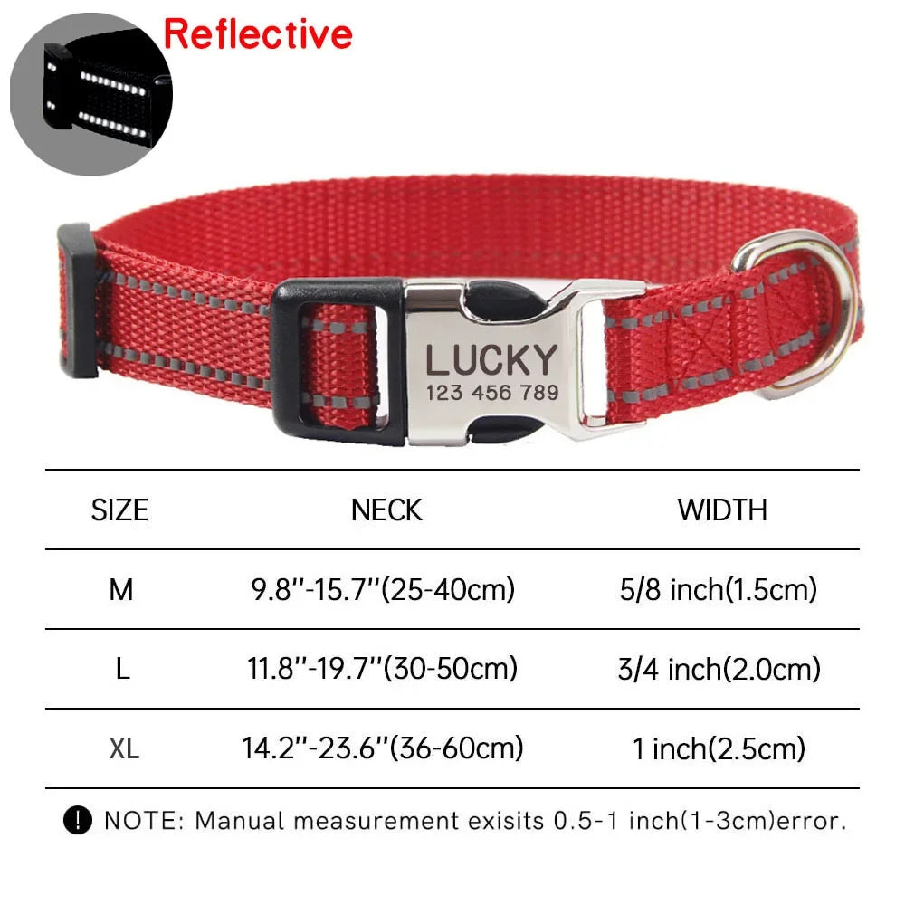 Personalized Dog Collar Free Engraved Name Custom Nameplate Collars for Small Medium Large Dogs Accessories Pet Product Pitbull