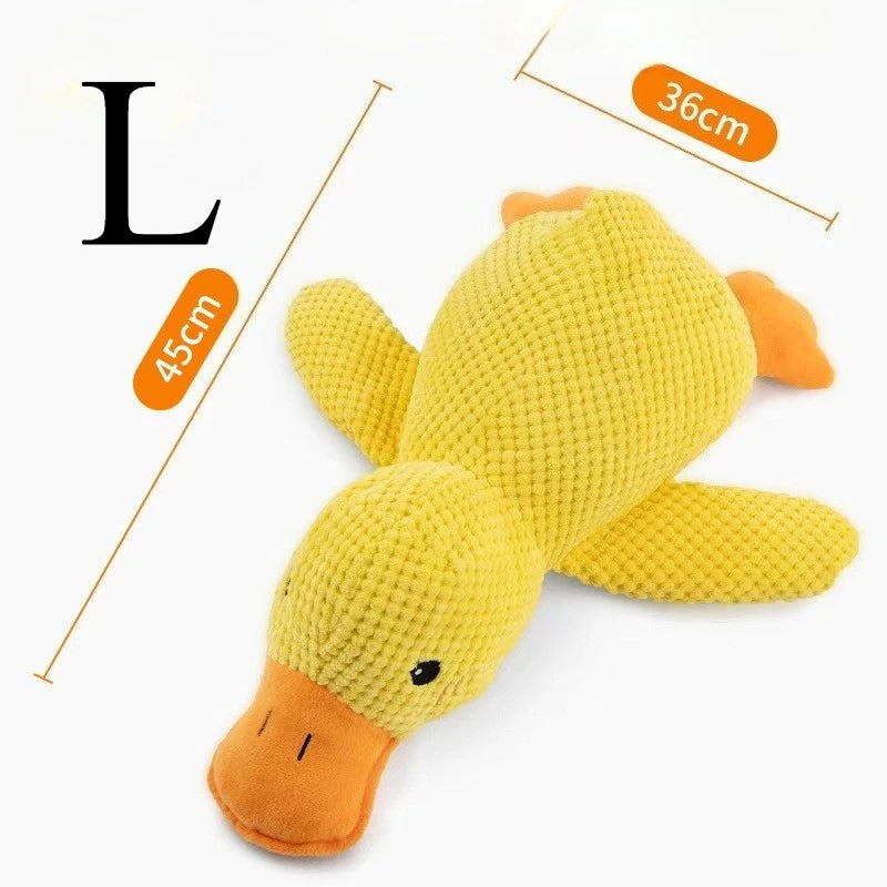 Plush Companion Sleeping Duck Dog Toys for Small Large Dogs Bite Resistant Teeth Grinding Sound Relief Duck Sound Toy