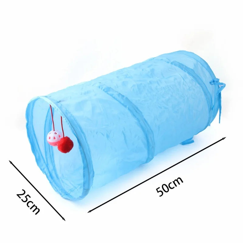 Hot Foldable Cat Tunnel Tube Interactive Fun Kitty Training Toy Boredom Buster for Puppy Kitten Pet Supplies Cat Accessory