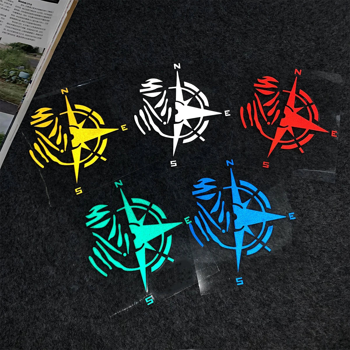 Compass Reflective Vinyl Motorbike Car Stickers Fuel Tank  Helmet Motorcycles Accessories For Voge 900 DSX Yamaha R3 Kawasaki