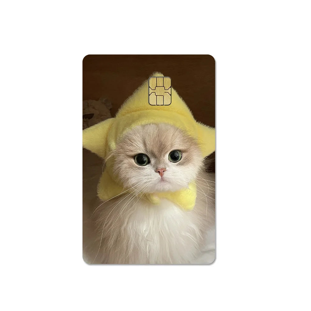 Cute Pet Puppy Kitten Lamb Credit Debit Card Sticker Bread Dog Bus Pass DIY Waterproof Small Chip Film Sticker Decoration Gift
