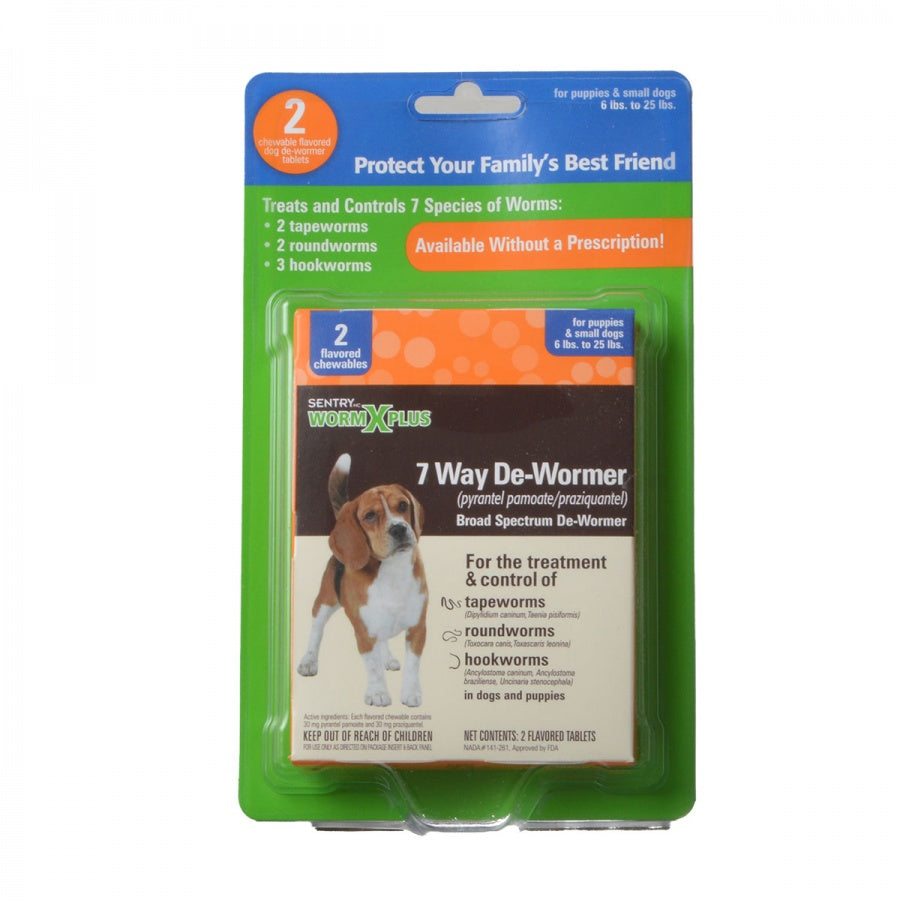 Sg 2Pk Wormx+ Sm Dog 7-Way Wormer