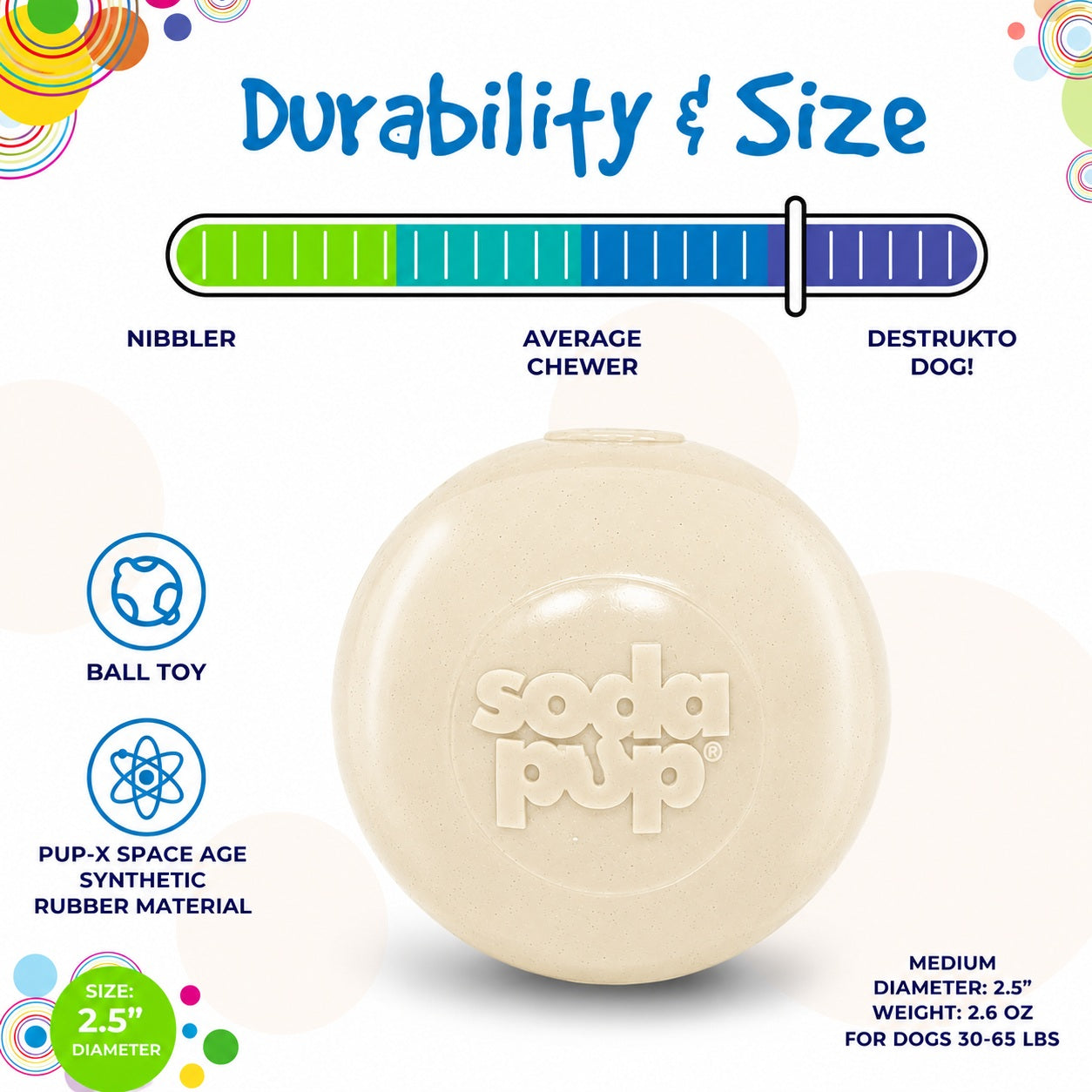 Glow in the Dark Glitter Ball 2-Pack Dog Toy | Soft PUP-X Rubber Floating Fetch Ball with Treat Dispenser | USA Made