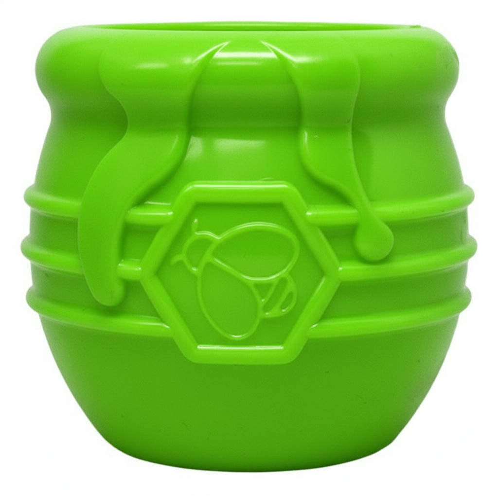 Honey Pot Dog eCup Treat Dispenser | Durable PUP-X Rubber Enrichment Toy | USA Made - Limited Edition Apple Green