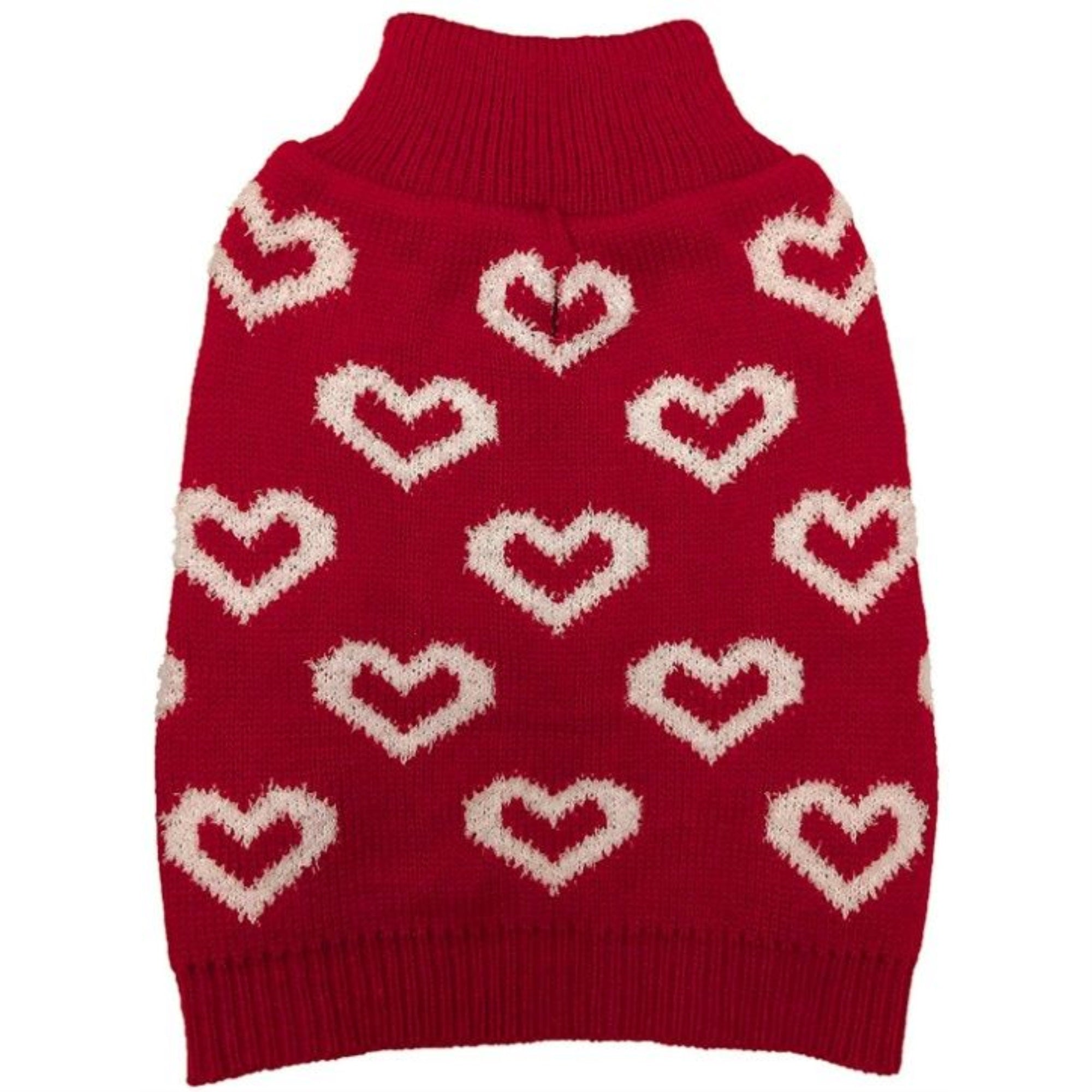 Fashion Pet /Allover Hearts Sweater/Dog Sweater/Red/Large
