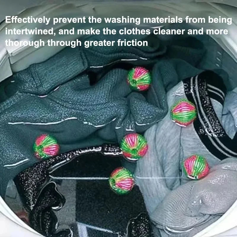 6/12pcs Reusable Washing Machine Balls, Pet Hair Lint Catcher, Clothes Filter Laundry Cleaning Accessory