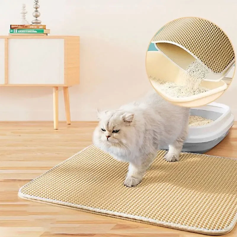 Pet Cat Litter Mat Waterproof Double Layer Cat Litter Trapping Clean Pad Litter Box Mat Products For Cats Pet Accessories