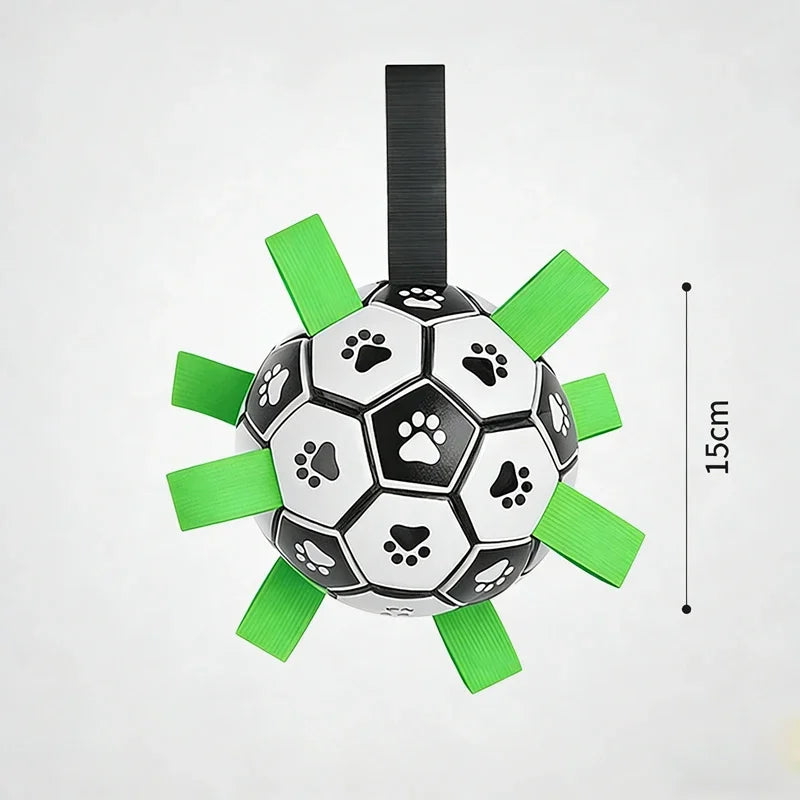 Interactive Pet Football Toys With Grab Tabs Dog Bite Chew Balls Pets Accessories Puppy Outdoor Training Soccer 15cm for Pet