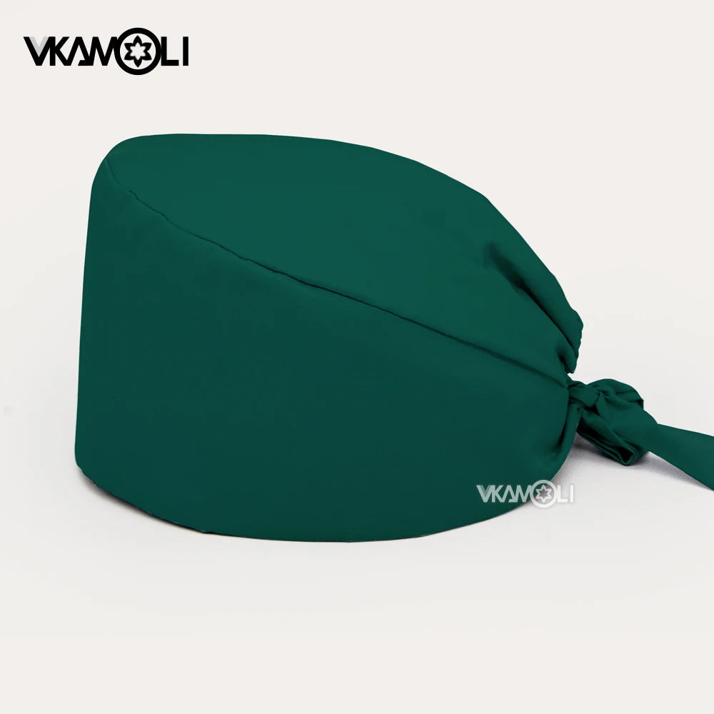 Solid Color Scrubs Caps Pet Grooming Agency Work Scrubs Beauty Work Hats Lab Nursing Scrubs Cap Gorro Enfermera Womens and Men