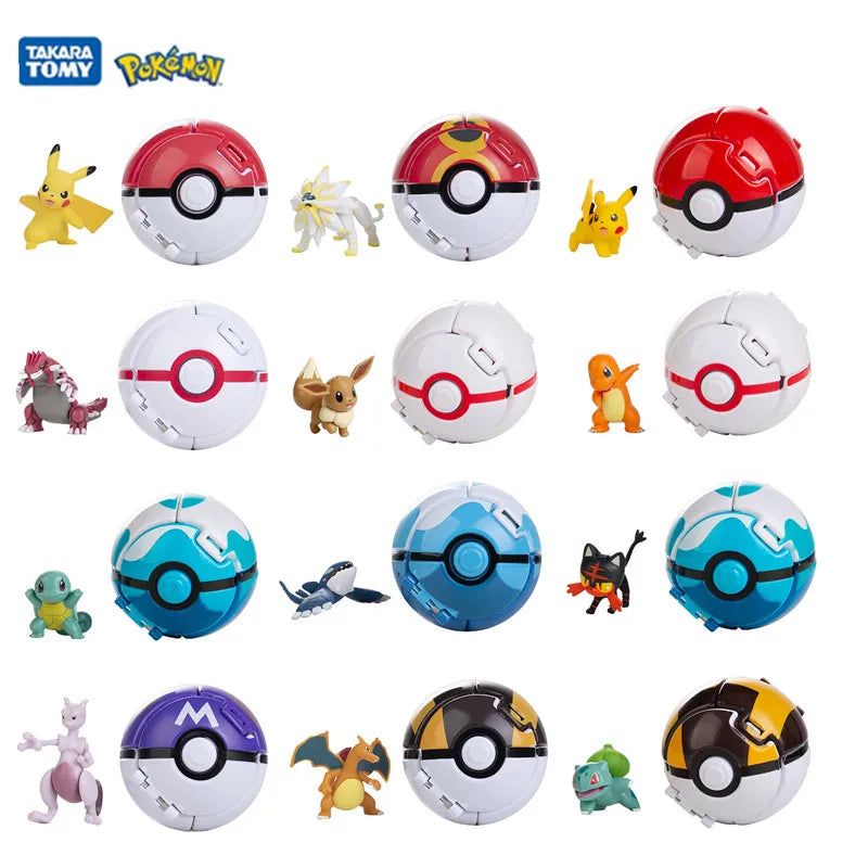 Pokemon Doll Ball Elf Pet Anime Action Doll Pikachu Charizard Mewtwo Bulbasaur Eevee Squirtle Eevee Pokeball Monster Toy Gift
