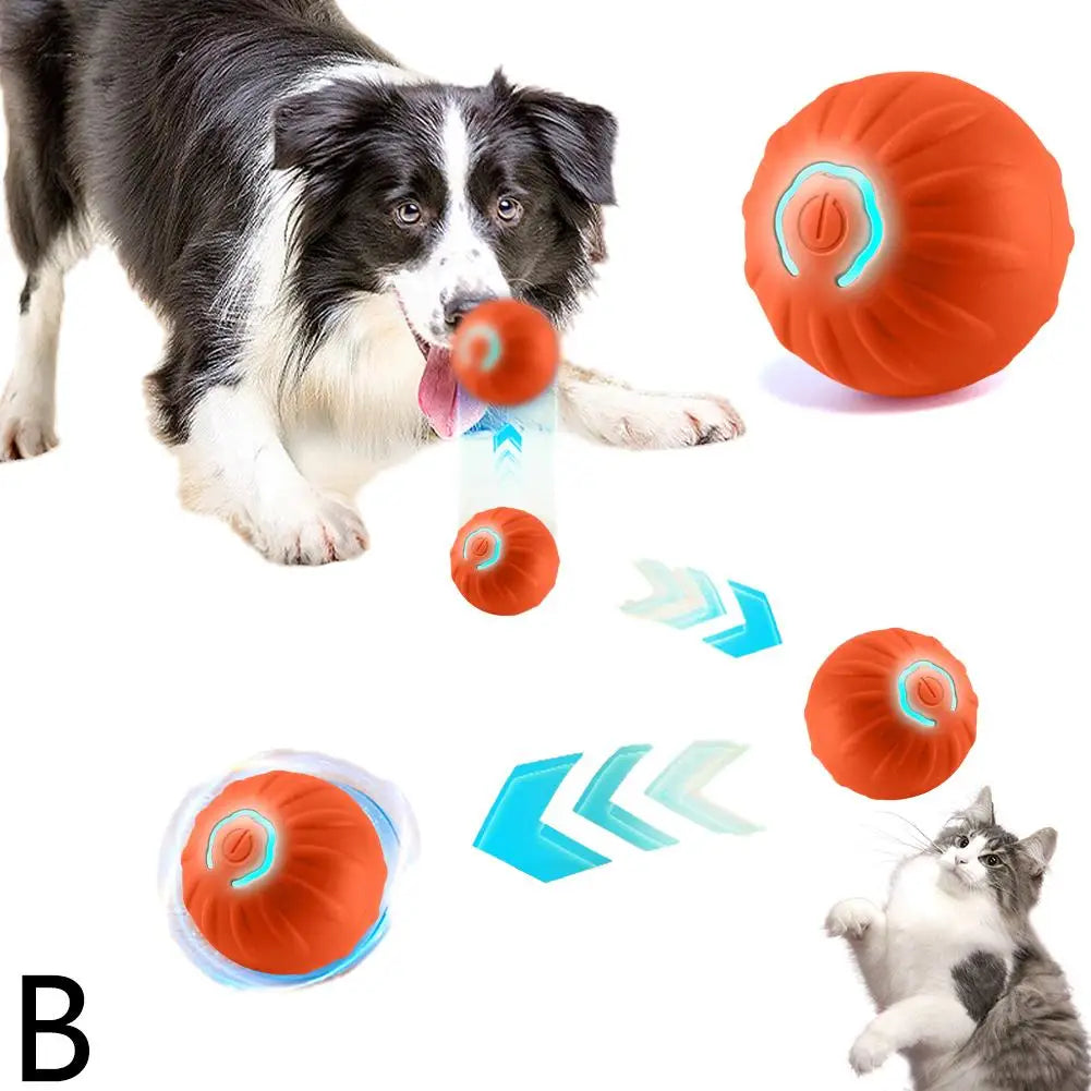 Interactive Dog Toy Ball with Rope Electronic Motion Activated Rolling Ball for Indoor Cat Dog Play Toys for Puppy Training Ball