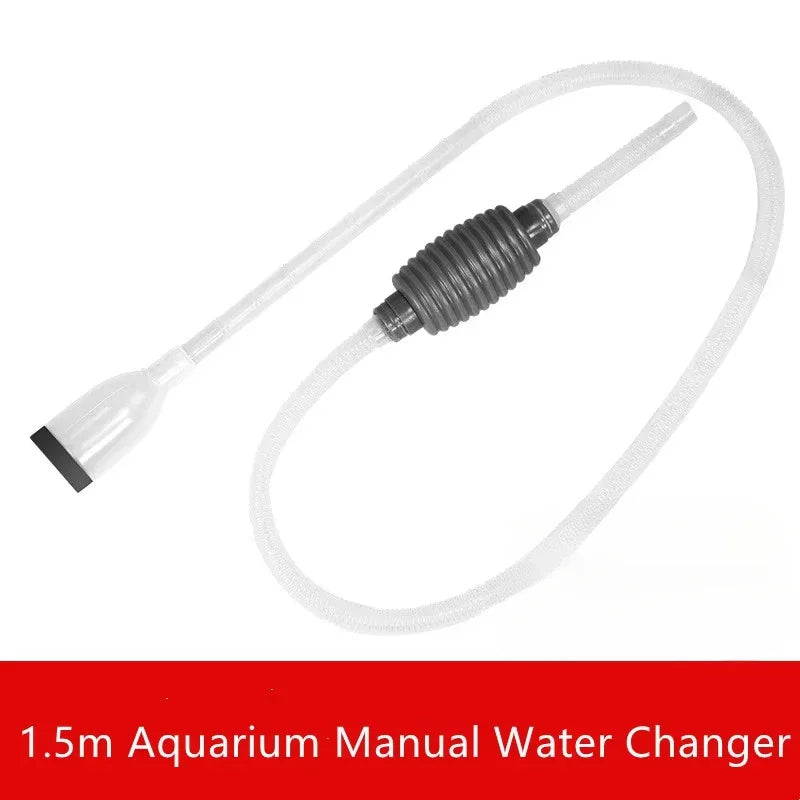 2.6m Aquarium Manual Water Changer Fish Tank Air Pump Cleaning Tools Handheld Aquarium Cleaner Vacuum Siphon Pump Pet Products