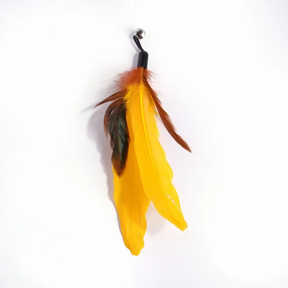 Cat Feather Toy Accessories False Birds Worm Toy with Bell Kitten Cat Toys Interactive Replacement Refill Foam Ball Training