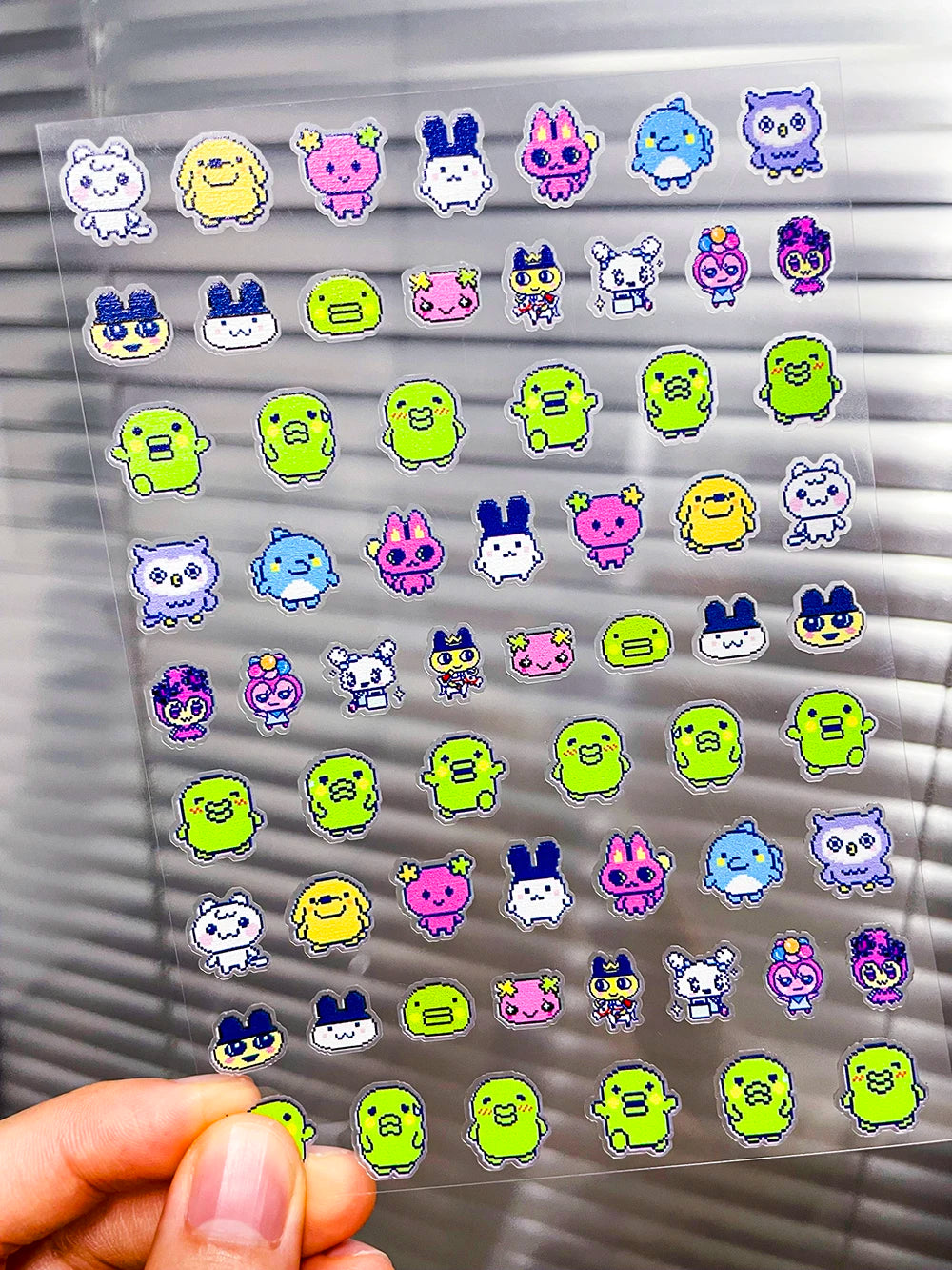 Kawaii Y2K Cute Pet Japanese Anime Self Adhesive Nail Sliders Pixel Style Mini Hand Account Diy Accessory Korean Nail Sticker