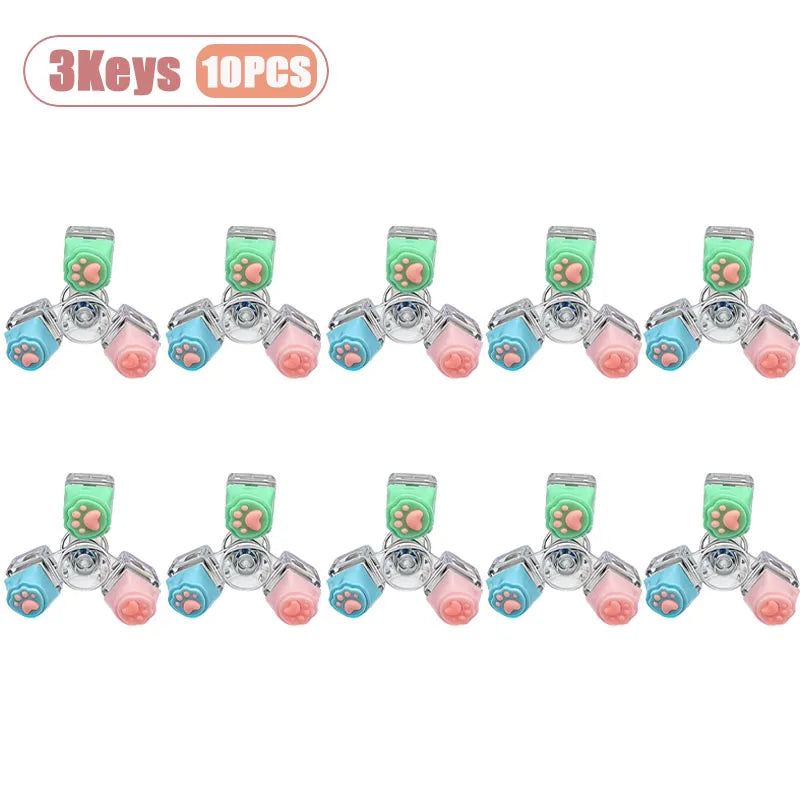 Cat Paw Keycap Keychain Mechanical Keyboard Fidget Spinner Stress Relief Toy Soft Cute Keyring for Office Desk Anxiety Gift