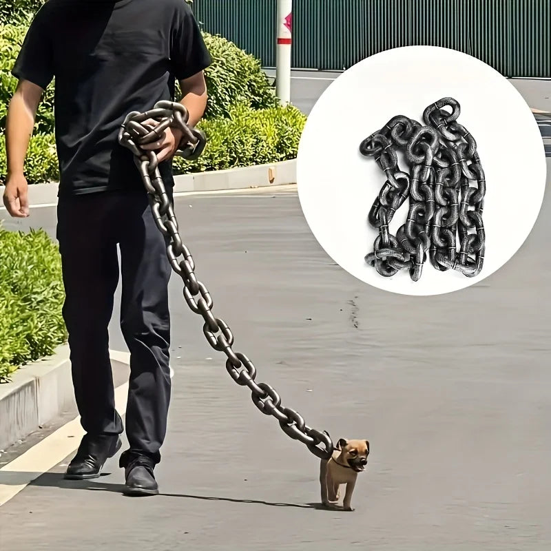 1Pcs 70inch Funny Dog Rope Prank Foam Chain Photo Props Durable Decoration Cute Dog Traction Rope Pet Supplies Accessories