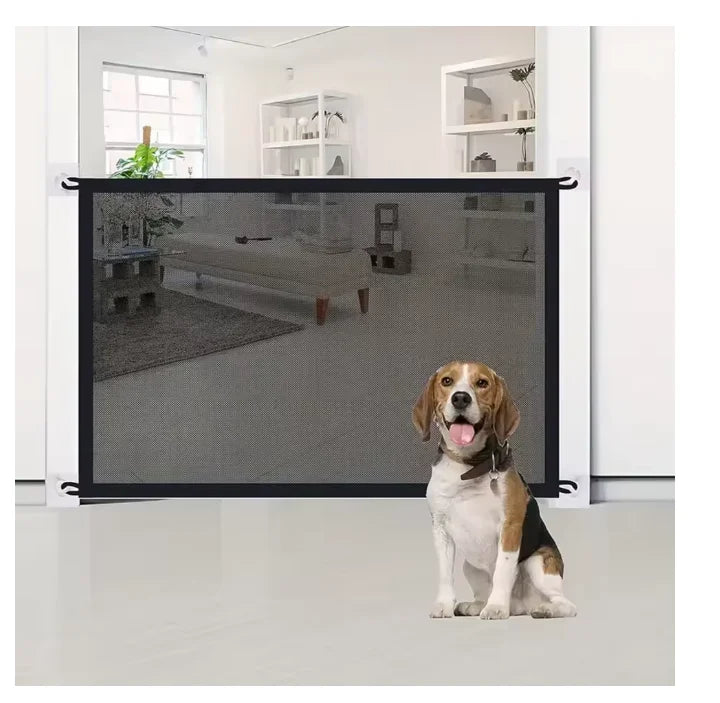 Mesh Pet Gate Dog Safety Fence Portable Retractable Pet Isolation Net For Stairs Doorways Puppy Cat Barrier