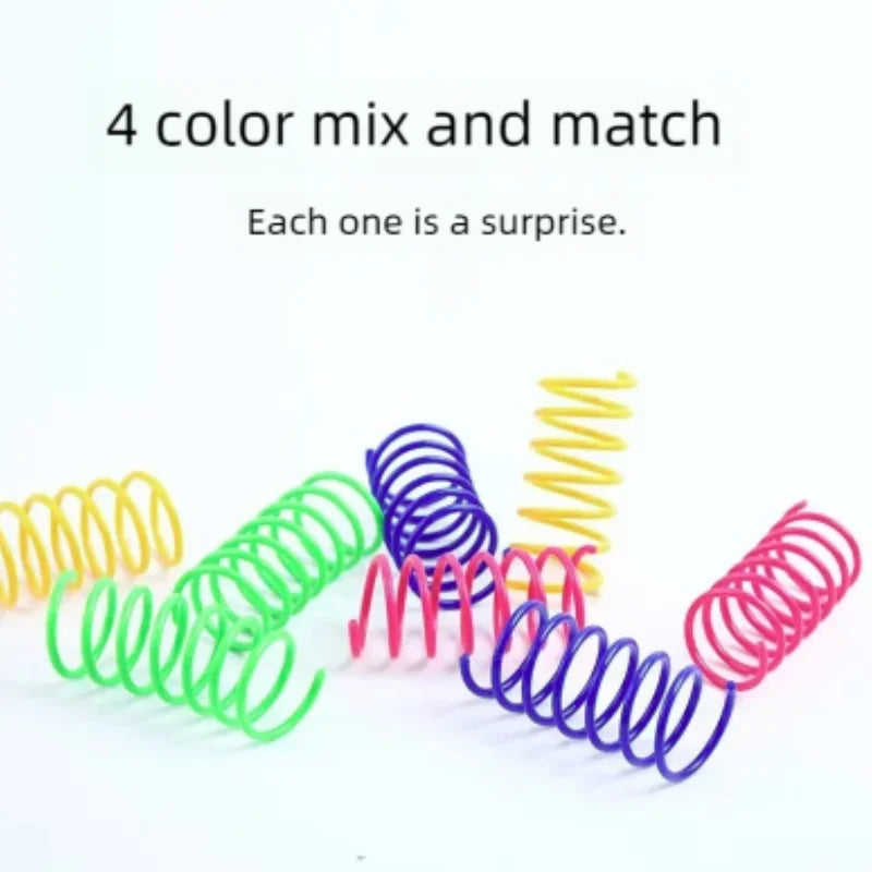 4/200Pcs Interactive Colorful Gauge Kitten Coil Spiral Springs Cat Toys for Kittens And Cats Pet Products