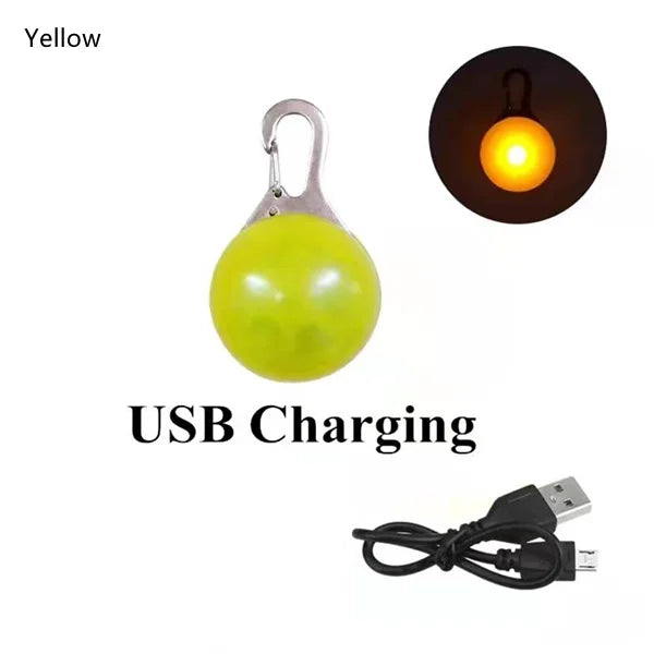 Rechargeable USB LED Dog Collar Pendant Pet Luminous Flash Light for Puppy Leash Accessory Decoration Dog Necklace