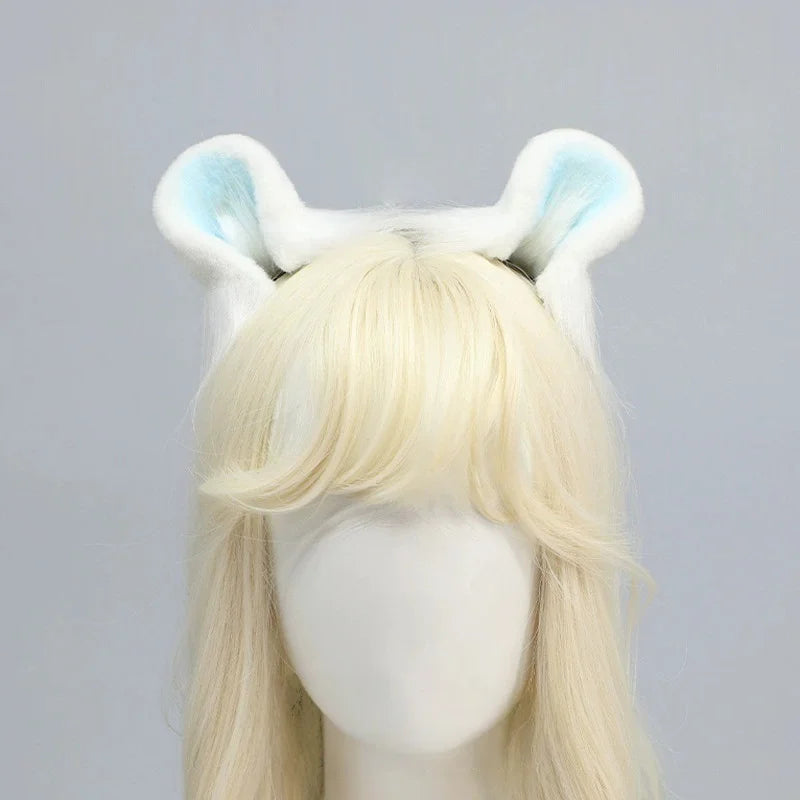 Halloween Cute Plush Animal Ears Headband Blue Dog Tail Role Play Props Lolita Girl Comic Exhibition Animal Ears Headdress Set