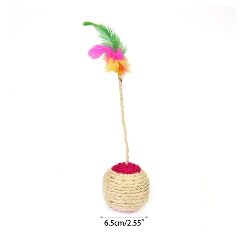 1-3pcs Feather Toys Training Kittens Pet Cat's Accessories Scratching Ball Things for Cats Supplies Products Home Garden