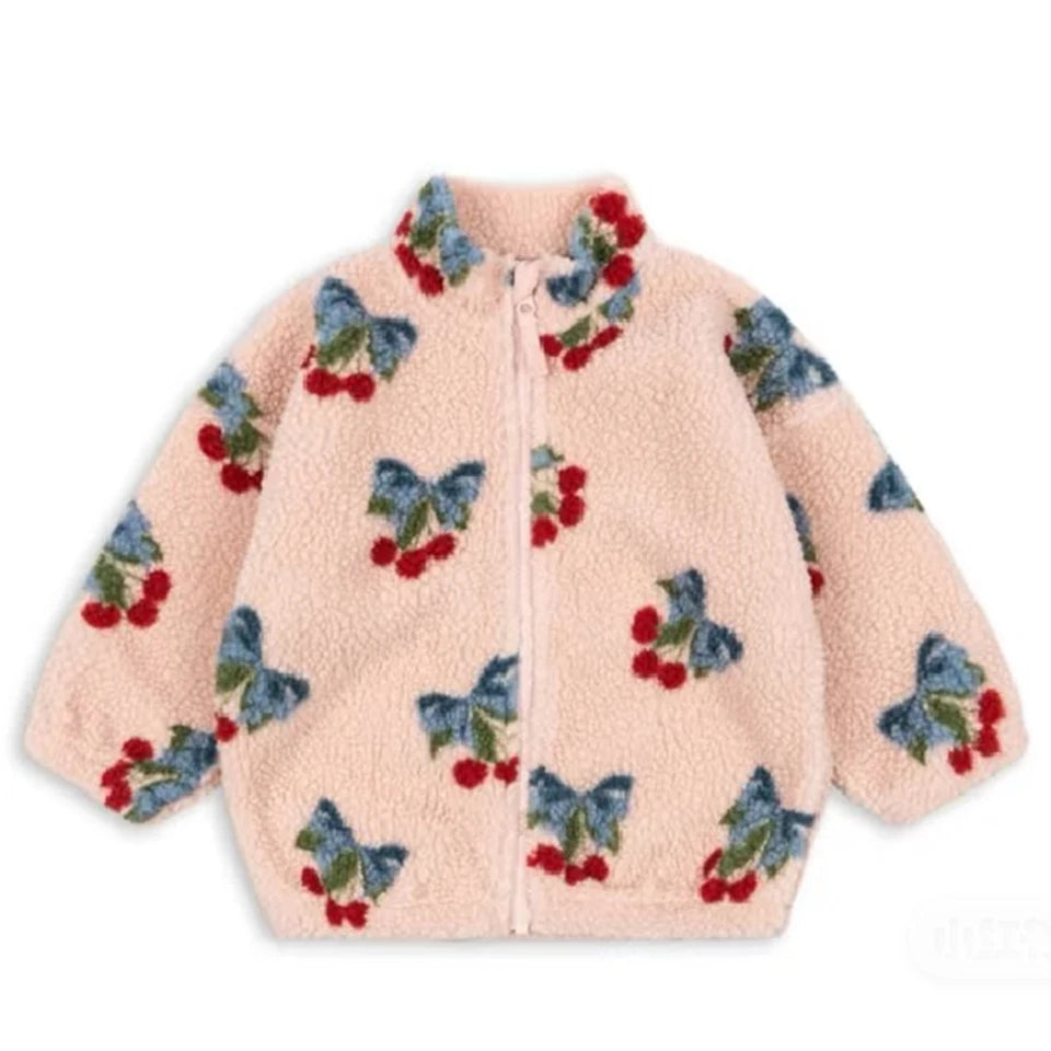 2025 Autumn KS Toddler Girls Lambswool Cats Jacket Boys Cartoon Cotton Fleece Outwear Coat Kid Winter Clothes Child Beetle Coats