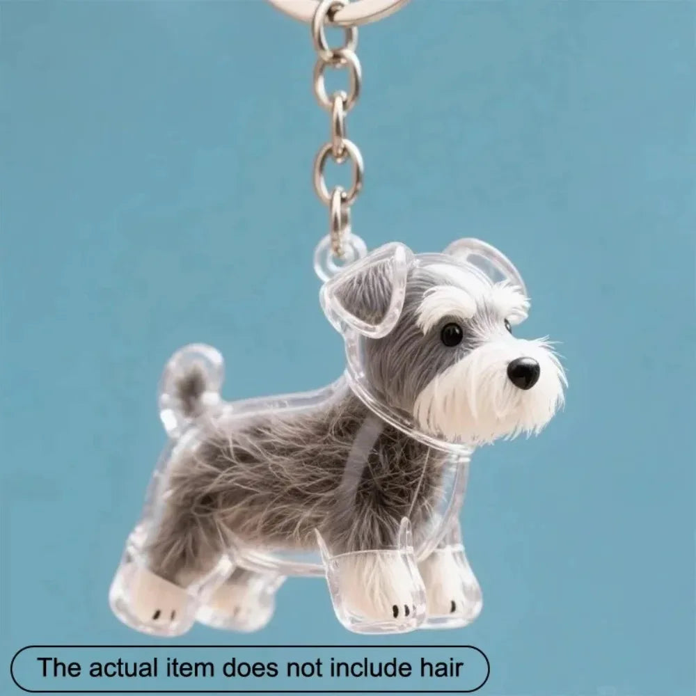 Dog Hair Storage Pendant Cute Keychain Bag Pendant Couple Car Key Chains Jewelry Souvenir Collection Gift Decoration Accessories