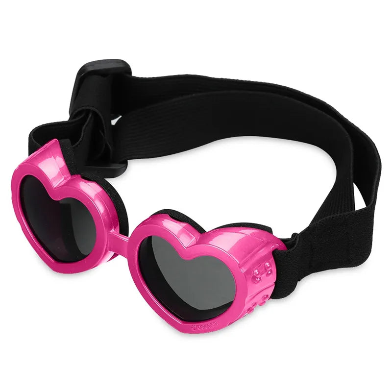 1 Pcs Heart-shaped Small Dog Sunglasses Waterproof UV Protection Dog Cat Sun Glasses with Adjustable Strap Goggles Pet Products
