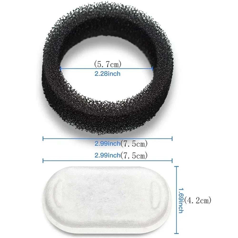 1A@12@36pcs Automatic Cat Fountain 1Filter Replacement, Activated Carbon Cat Drinking Water Filter With Sponge Foam Filter