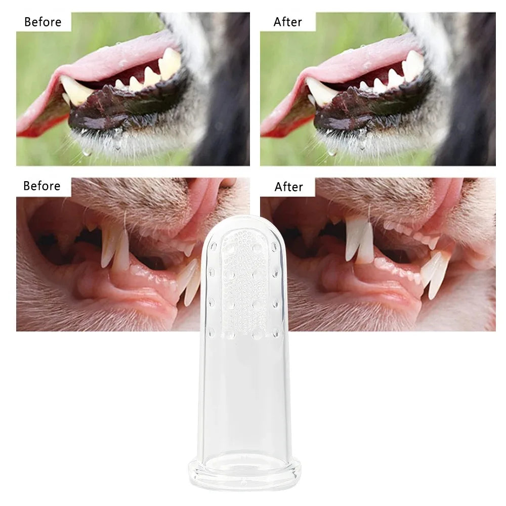 Silicone Fingertips Toothbrushes Cat Dog Pet Tools for Removing Bad Breath Tartar Pets Teeth Oral Cavity Cleaning Care Products