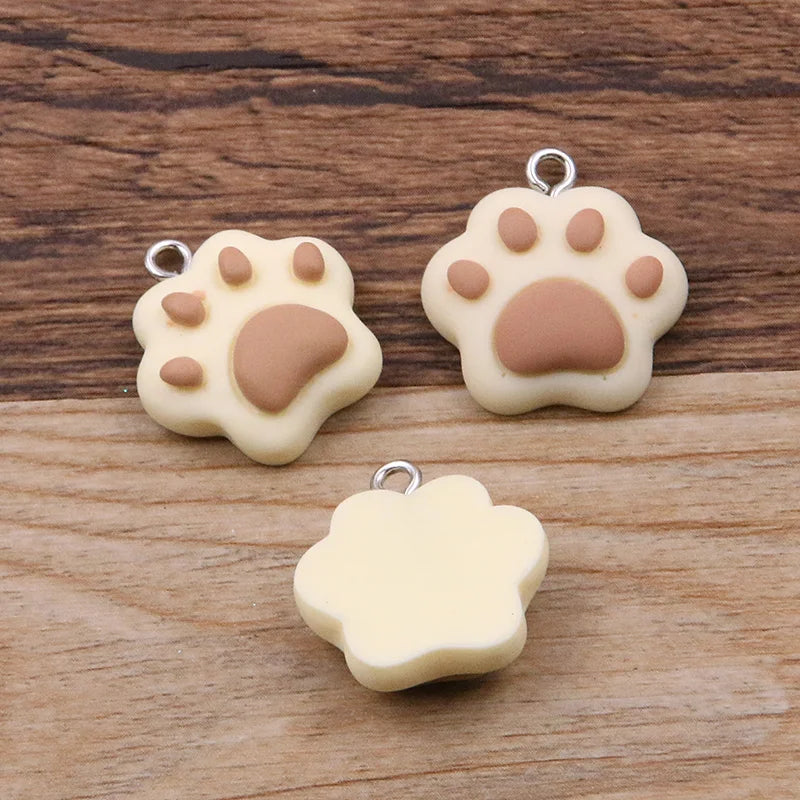 10PCS 20X22mm 7 Color Cat Claw Resin Charms DIY Cartoon Animal Earring Pet Choker Pendants Jewelry Accessory Make