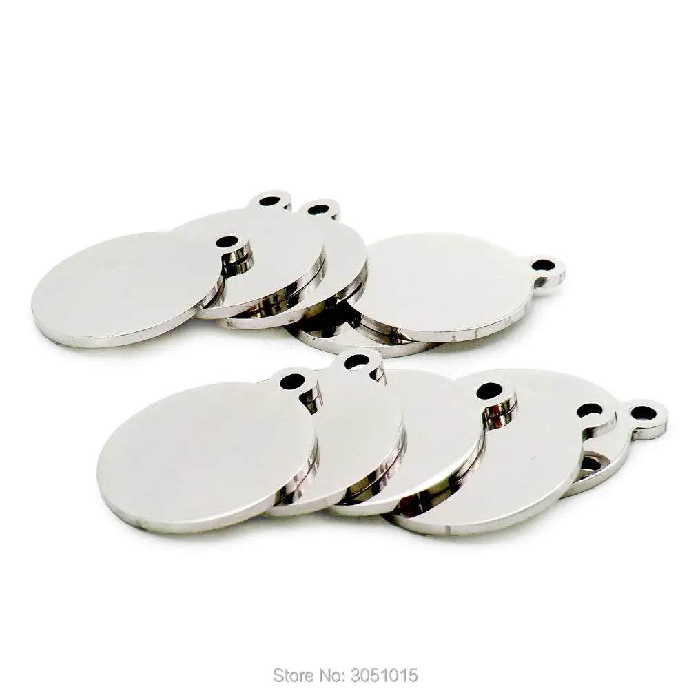 Wholesale 20Pcs Stainless Steel Personalized Pet ID Tag Dog For Dogs Cats Puppies Round Metal Nameplate Pet Products Plate