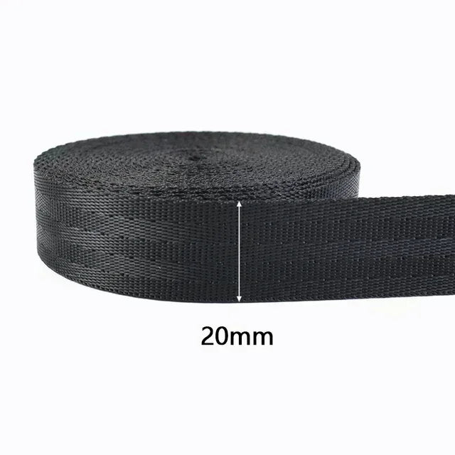 5/10M 20-50mm Black Polyester Webbing Band Backpack Strap Pet Collar Tape Belt Ribbon DIY Bag Garment Trim Sewing Accessory