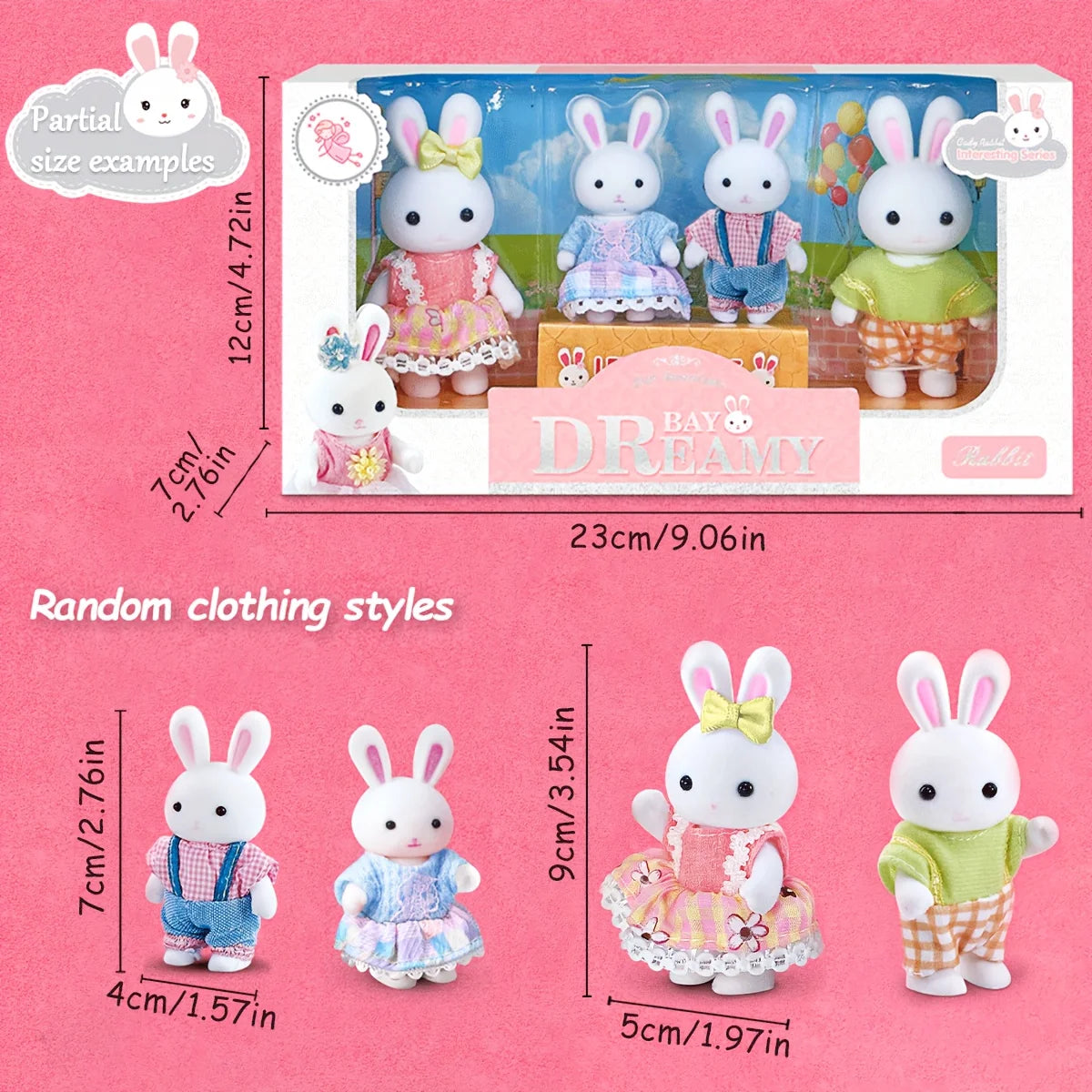 Dollhouse Forest Family Doll Rabbit Dog Minitature Doll Furniture Set With Box Pretend Play Simulation Doll House Role-Play Toys