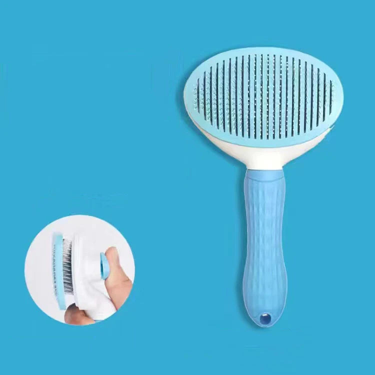 Stainless Steel Pet Hair Brush Deshedding Tool for Dogs Cats Long Hair Grooming Comb Cleaning Accessories Self Cleaning