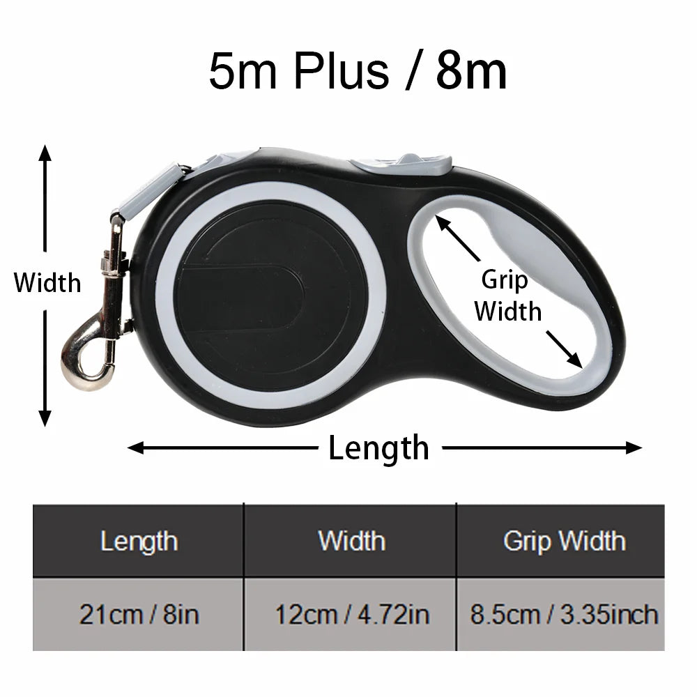 8/5m Dog Leash Strong Nylon Pets Traction Rope Extending Automatic Retractable 50kg Big Dogs Lead Walking Labrador Accessories