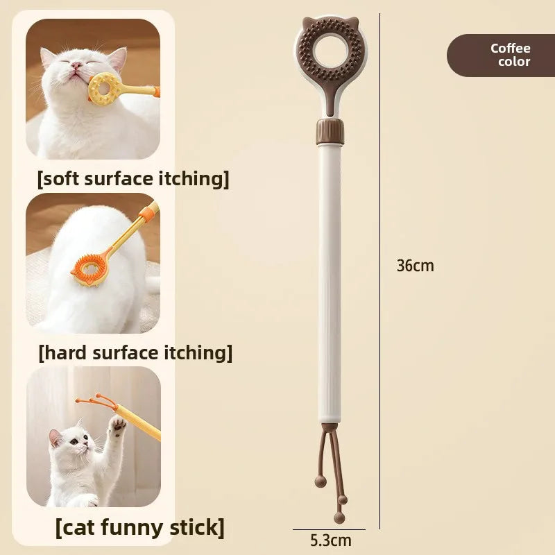 Interactive Cat Toy 2-in-1 Retractable Cat Teaser Cat Tickling & Massaging Toy for Kittens Relieve Boredom Pet Products