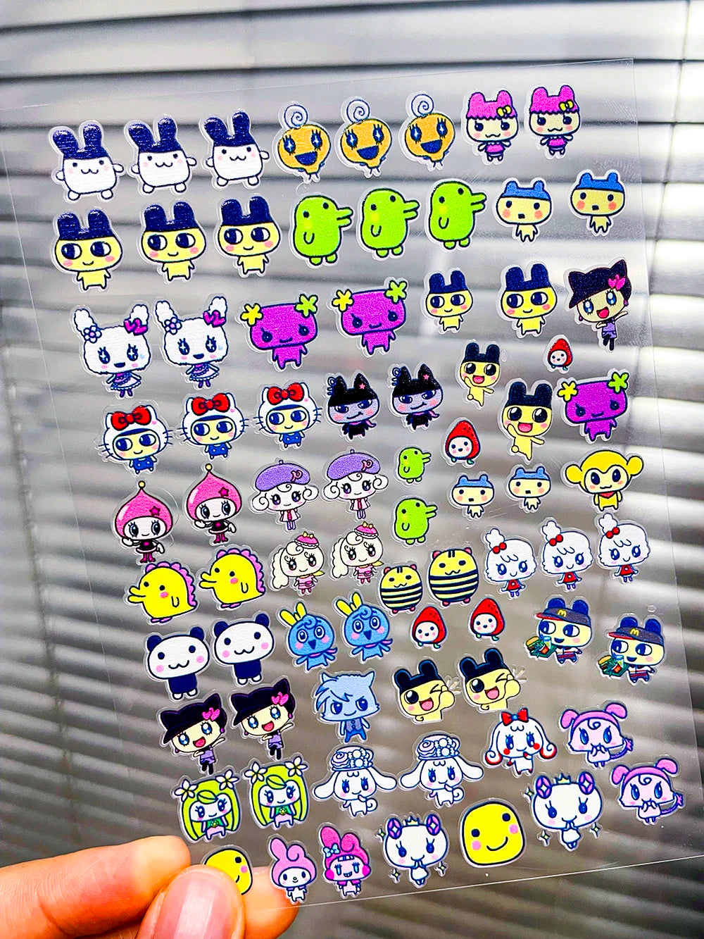 Kawaii Y2K Cute Pet Japanese Anime Self Adhesive Nail Sliders Pixel Style Mini Hand Account Diy Accessory Korean Nail Sticker