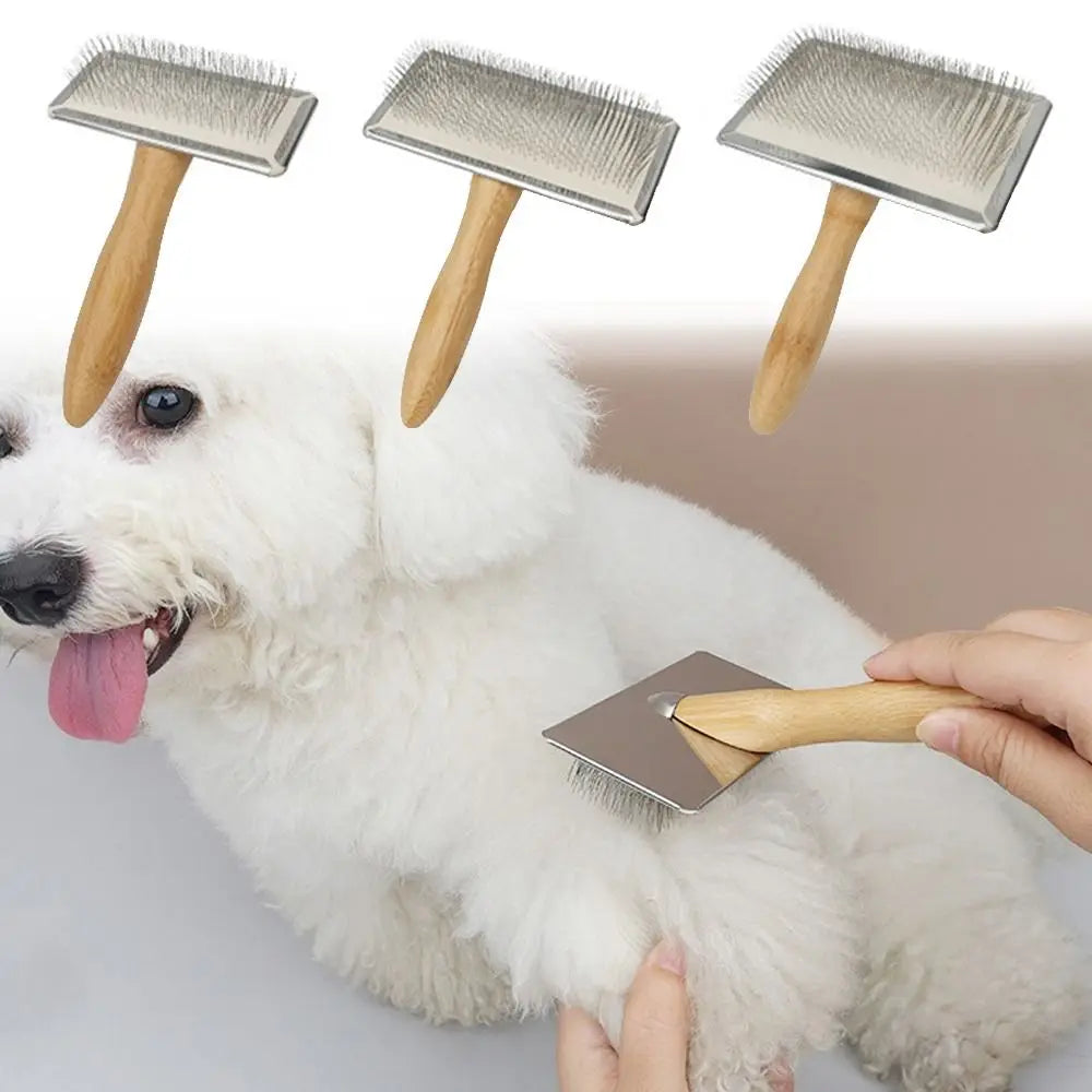 Portable Metal Pet Hair Remover Comb Ergonomic Handle Pet Massage Cat Comb Durable Slicker Brush Pet Products