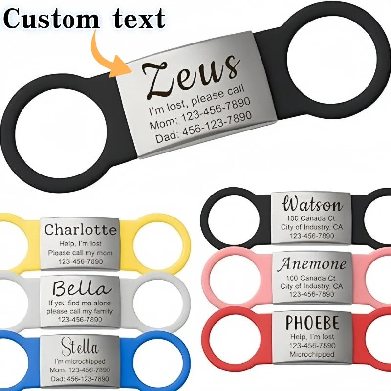Custom Cat Dog ID Personalized Pet Collar Tag Engraving Charm Name Pendant Bne Necklace Puppy Key Ring Pet Accessories