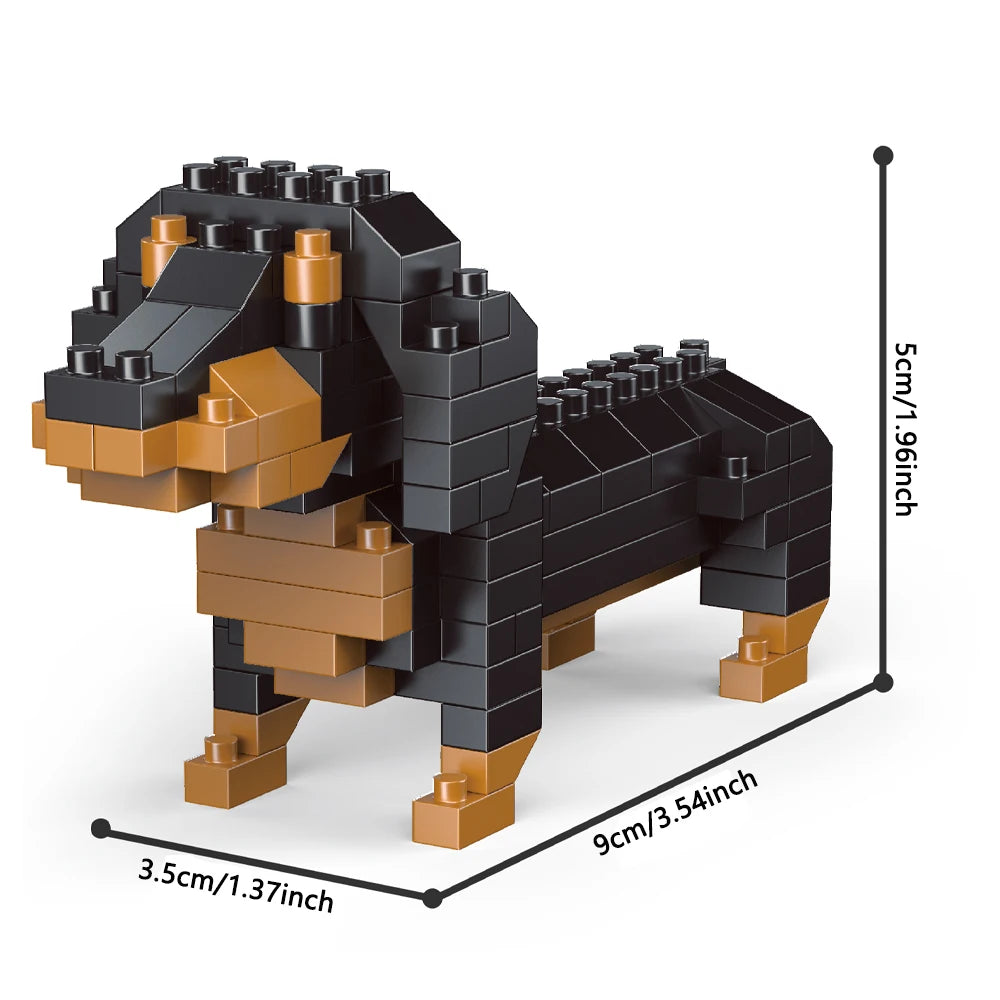 Mini Dachshund Dog Building Blocks Toy for Adults and Kids: Detailed and Lifelike Design,  Fun and Educational Construction Set
