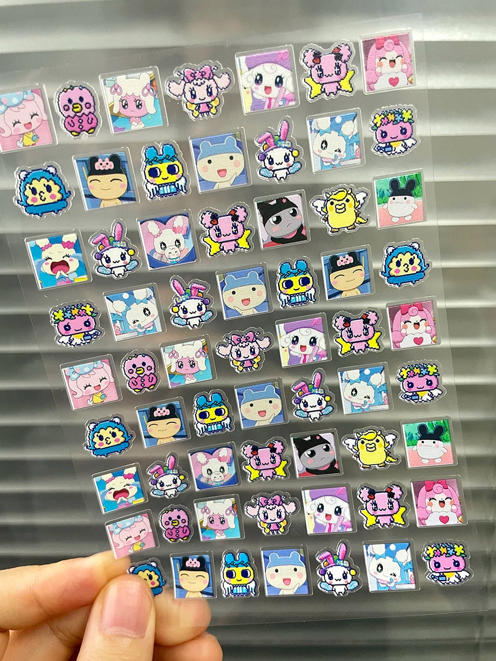 Kawaii Y2K Cute Pet Japanese Anime Self Adhesive Nail Sliders Pixel Style Mini Hand Account Diy Accessory Korean Nail Sticker