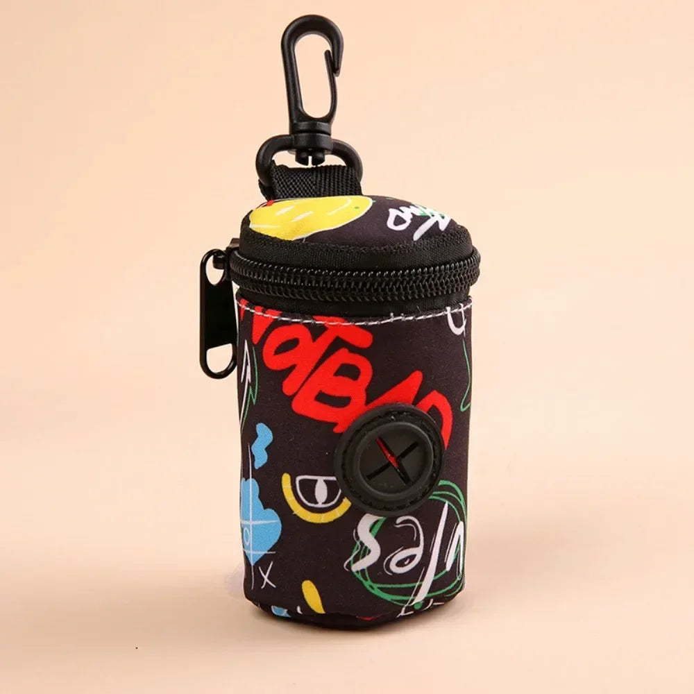 Hangable Dog Poop Bag Dispenser Zipper Dogs Walking Accessory Waste Bag Holder Portable Cute Garbage Bags Organizer Pet Supplies