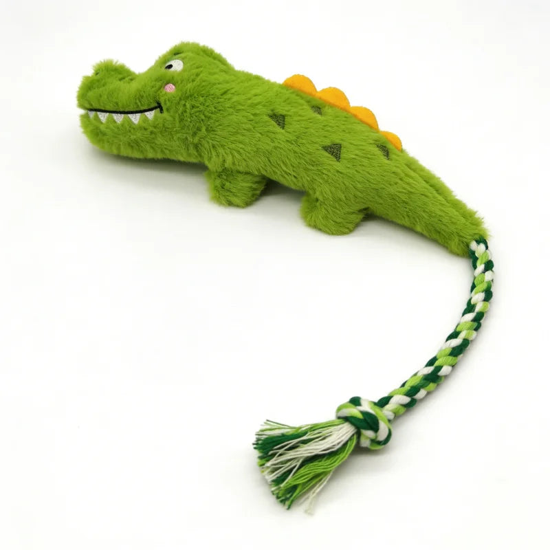 Cute Animal Rope Indestructible Plush Dog Play Knotted Toy With Squeaker Pet Supplies Safe Dog Tough Toys Puppy Tooth Chew Toy